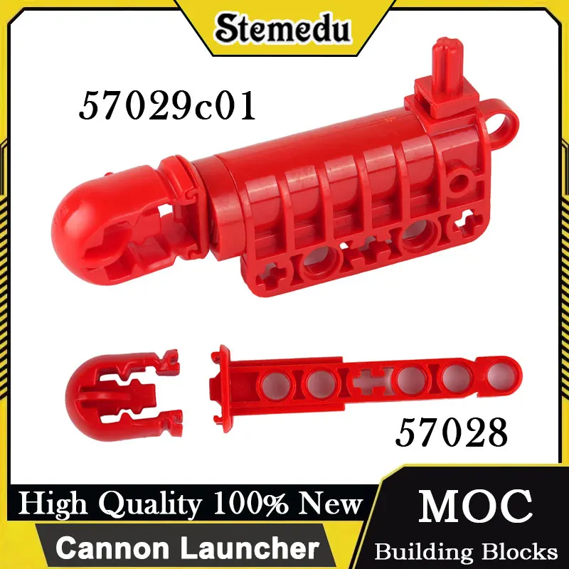 

MOC Cannon Launcher Bullet Set Soft Rubber End Arrow Compatible with Legoeds 57028 57796 Technical Parts for Flat Bottom Shooter