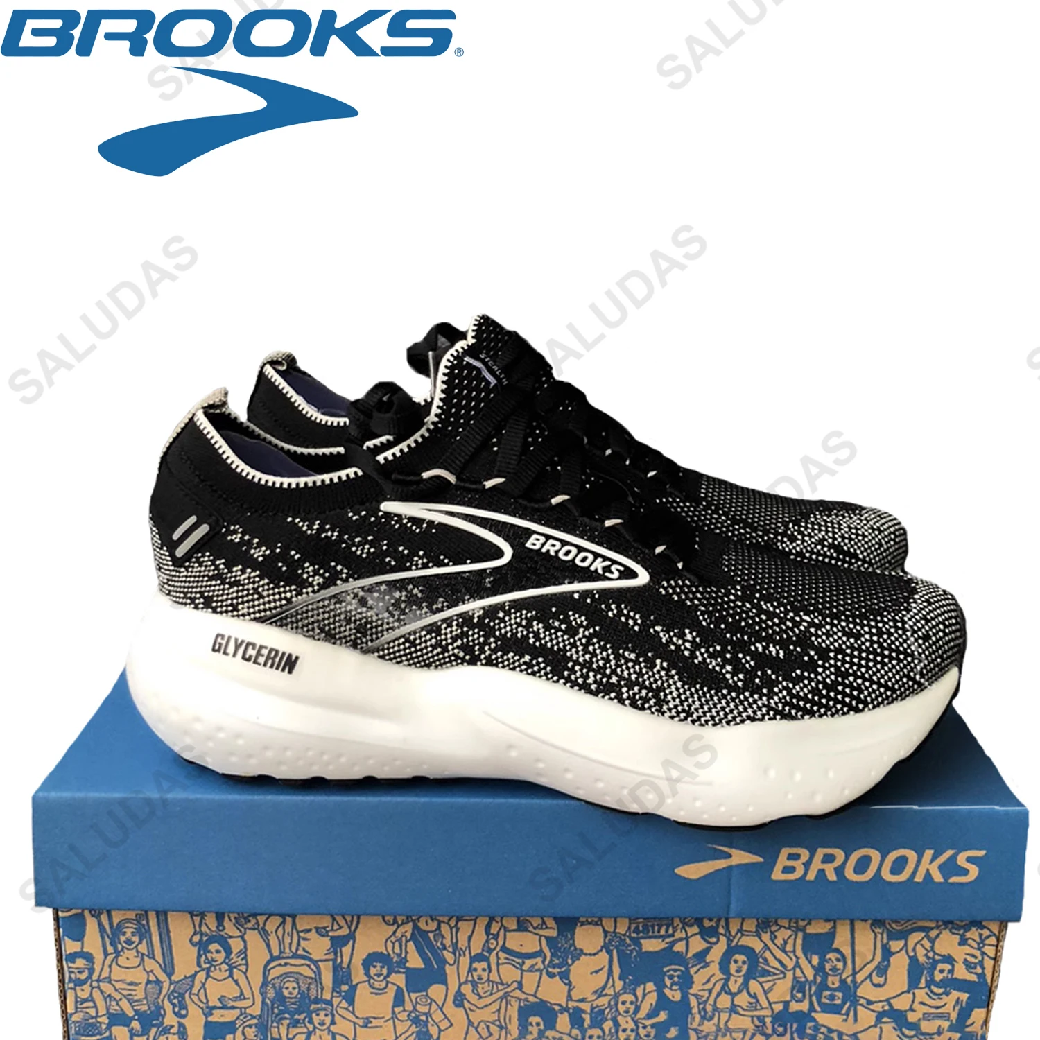 

Brooks Glycerin 21 Running Shoes Men Outdoor Cushioned Stretch Marathon Joggers for Men Lightweight Breathable Tennis Sneakers