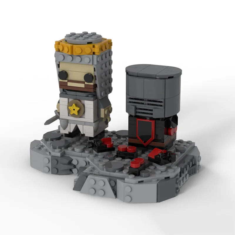 311 pièces de figurines de dessin animé sur le thème du duel des chevaliers noirs, modèle MOC, blocs de construction modulaires personnalisables, design créatif, jouet DIY, cadeau d'anniversaire