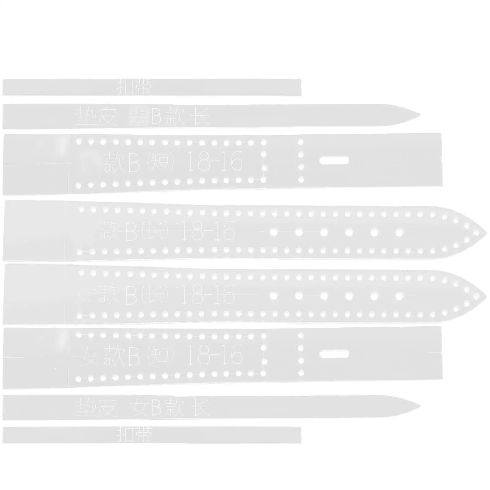 

8 Pcs Watch Strap Template Bands Watchband Stencil for DIY Craft Pattern Clear Acrylic Leather Male Men