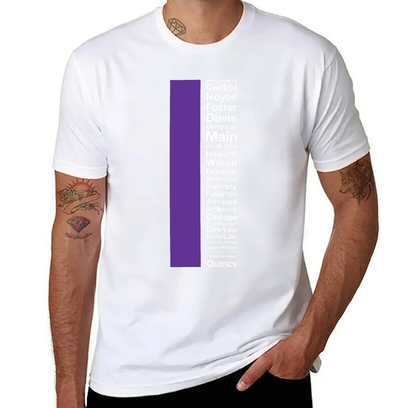 

CTA Purple Line T-Shirt mens graphic t shirts black cotton t-shirt plain for man package T-Shirt