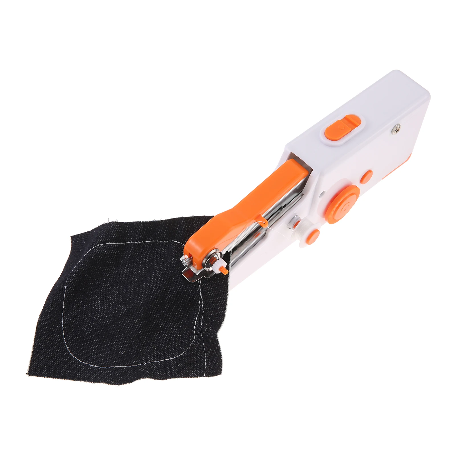 Mini Electric Sewing Machine with Thread Spool Needle Set Handheld Easy Use for DIY Coat Toys Bags Gift for Wife Mom White/Pink