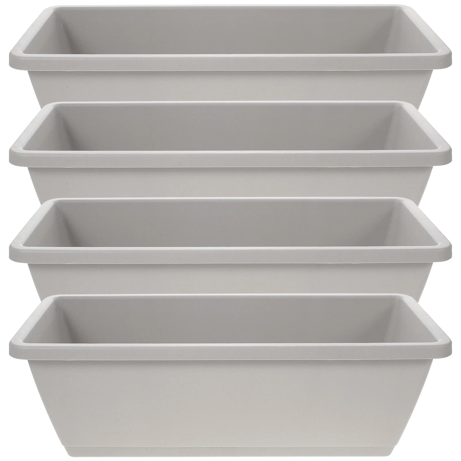 

4 Sets Plant Pots Indoor Vegetable with Bottom Bracket Window Planter Tray Cato Flowerpot Light Grey Boxes