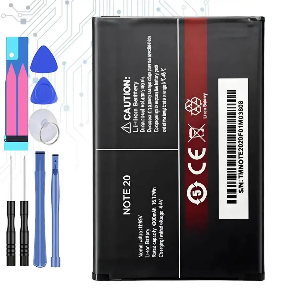 بطارية هاتف محمول بديلة ممتازة بقدرة 4200 مللي أمبير في الساعة Note20 لهاتف Cubot Note 20 Pro
