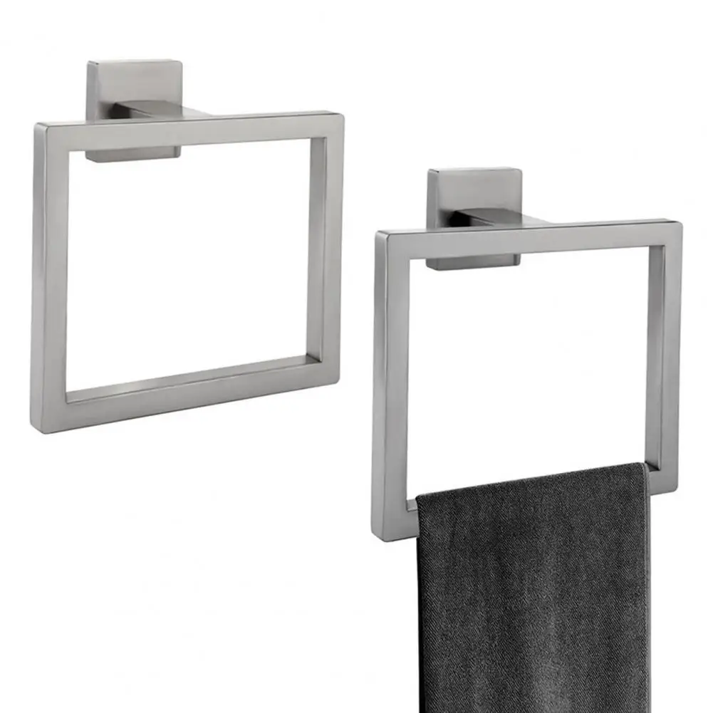 Kitchen Hand Towel Holder Modern Square Design Towel Rings Hand Towel Holders for Wall Mounting Corrosion Resistant Bathroom