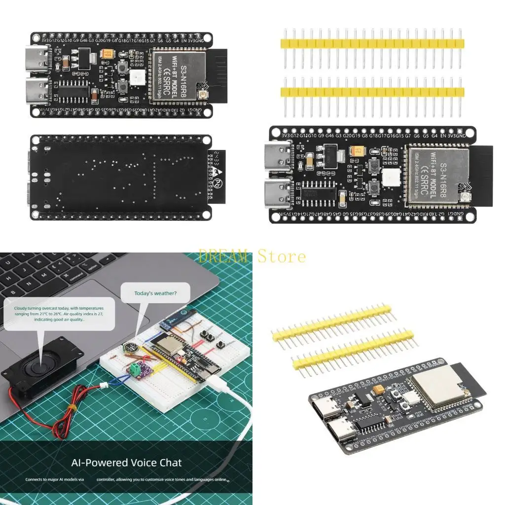 

2 Cores ESP32S3 AI Mainboard WiFi Bluetooth-Compatible DeepSeek N16R8 Unassembled best sale
