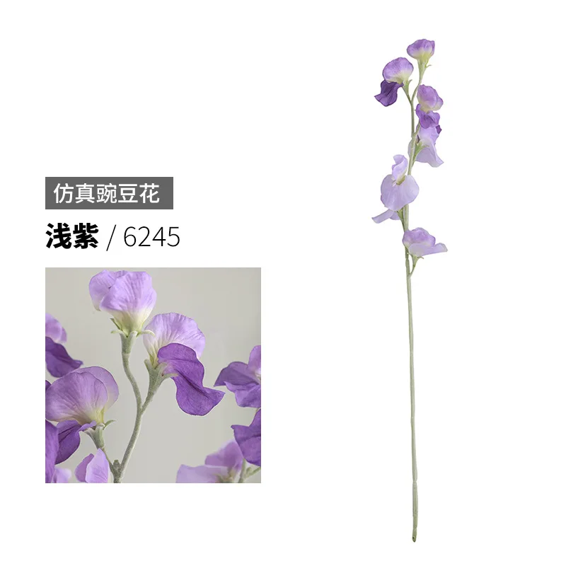 62CM Japanese Sweet Pea Flower Artificial Flower Living Room Coffee Table Hotel Wedding Decoration Photography Props Bouquet