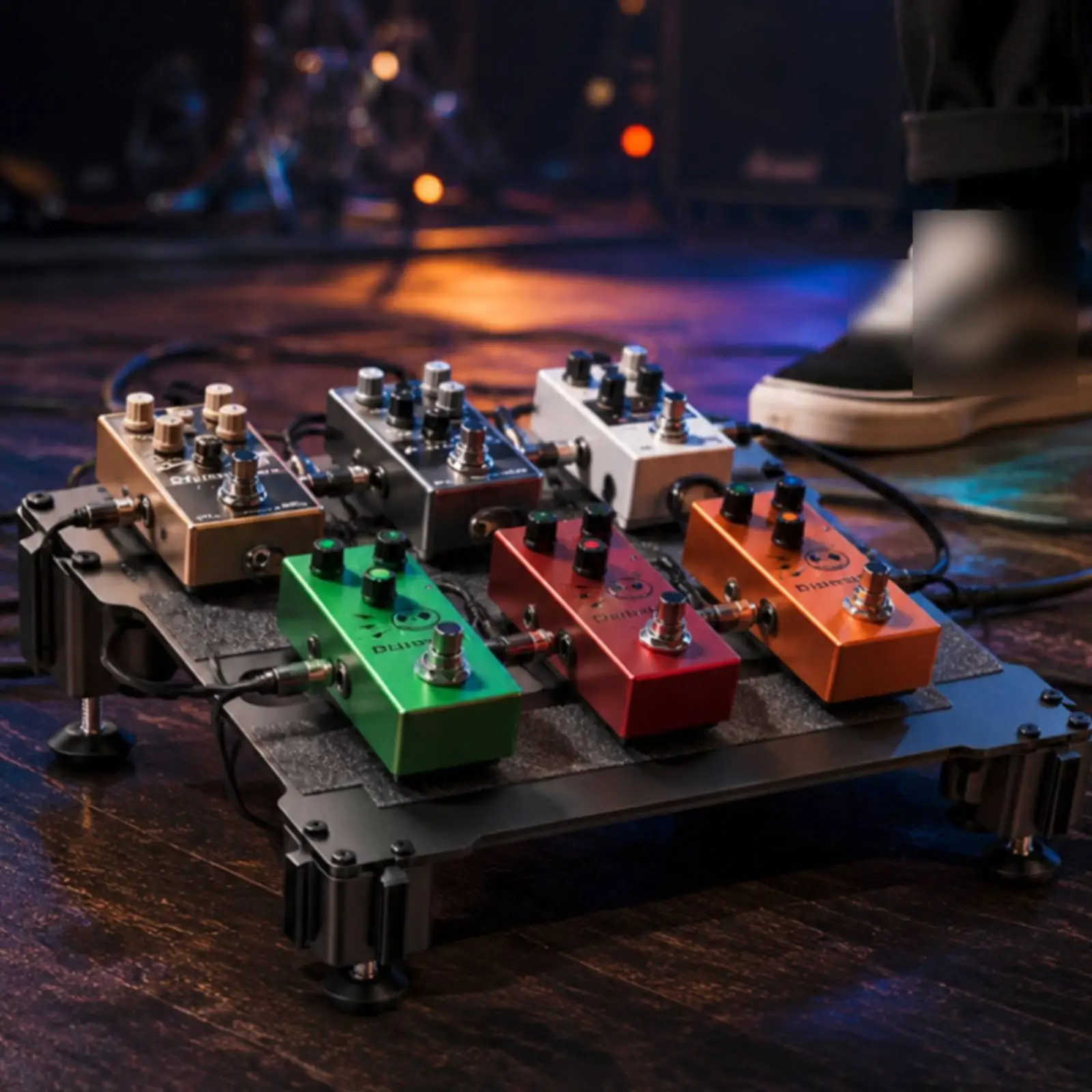 Guitar Pedal Board Aluminum Modular Platform with Anti Slip Surface Adjustable Feet for Studio or Live Shows