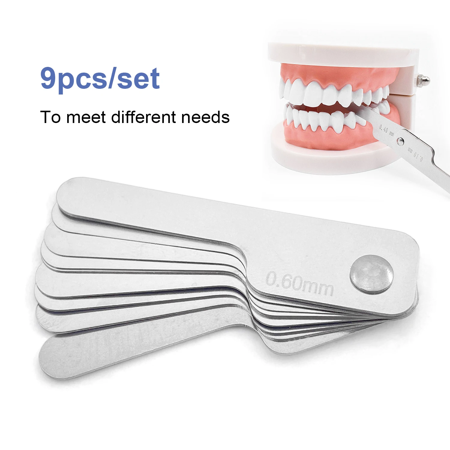 Oral Dental Interproximal measuring ruler Measure Tooth Gap Stainless Steel Reciprocating IPR System Orthodontic Treatment