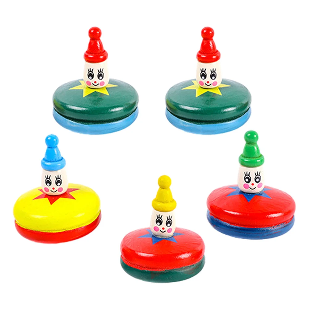 5 قطع من الجيروسكوب الخشبي الصغير بتصميم كرتوني آمن للأطفال بألوان زاهية ألعاب تعليمية للطلاب #6
