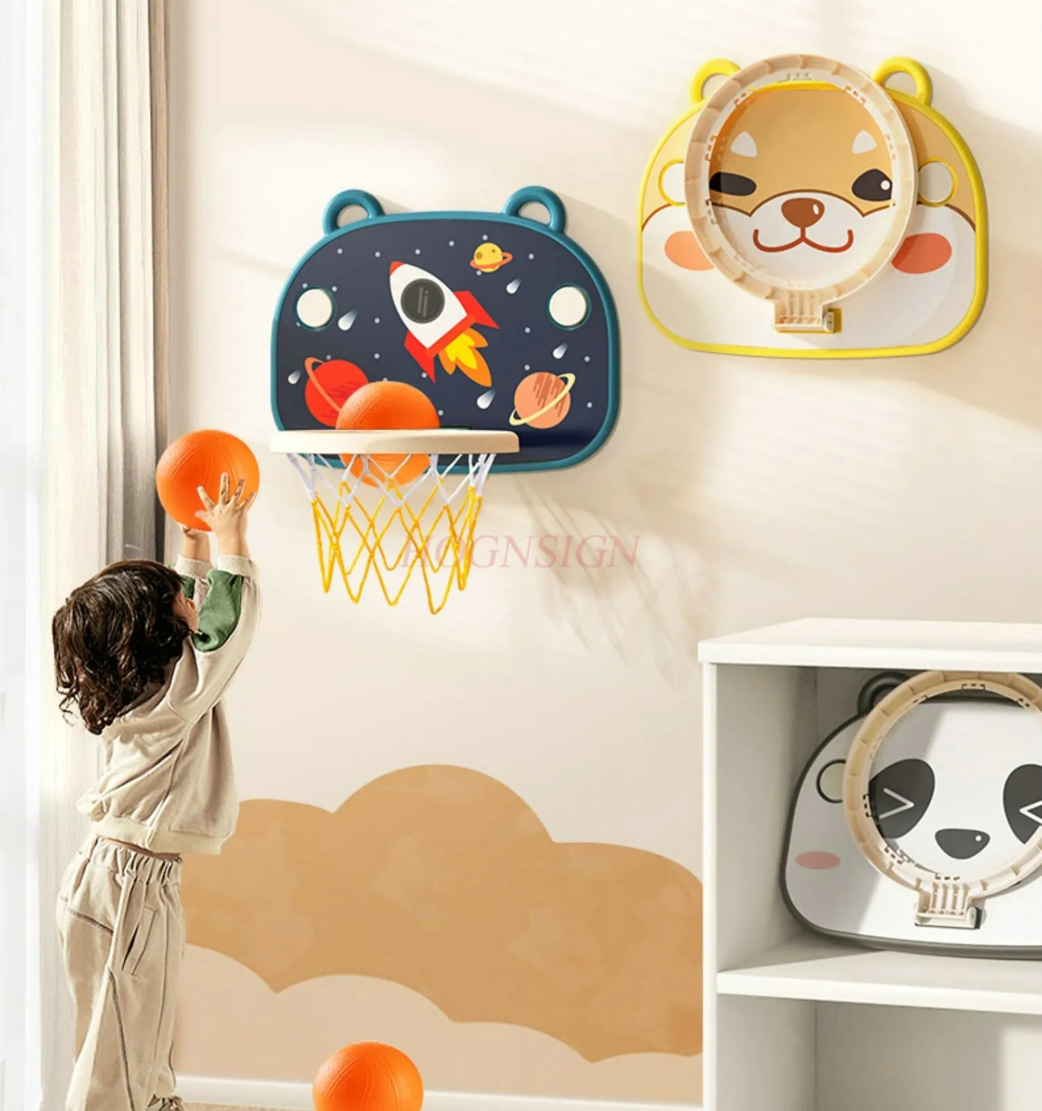 Children's Basketball Frame Shooting Frame Indoor Household Hanging Baby and Infant Ball Toys