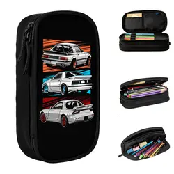 Classic Japanese JDM Pencil Case Drift RX7 Pencil Box Pen Kids Big Capacity Pencil Bags School Supplies Gifts Stationery