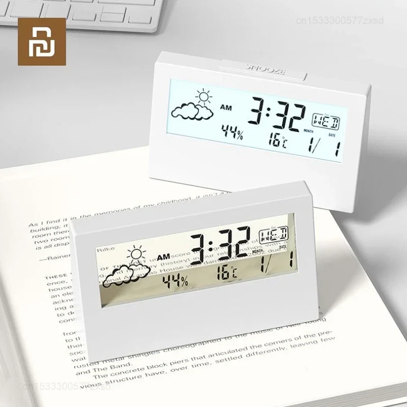 

Youpin LED Light Intelligent Weather Station High Precision Clock Desktop Mini Thermometer Hygrometer Tool Student Alarm Clock