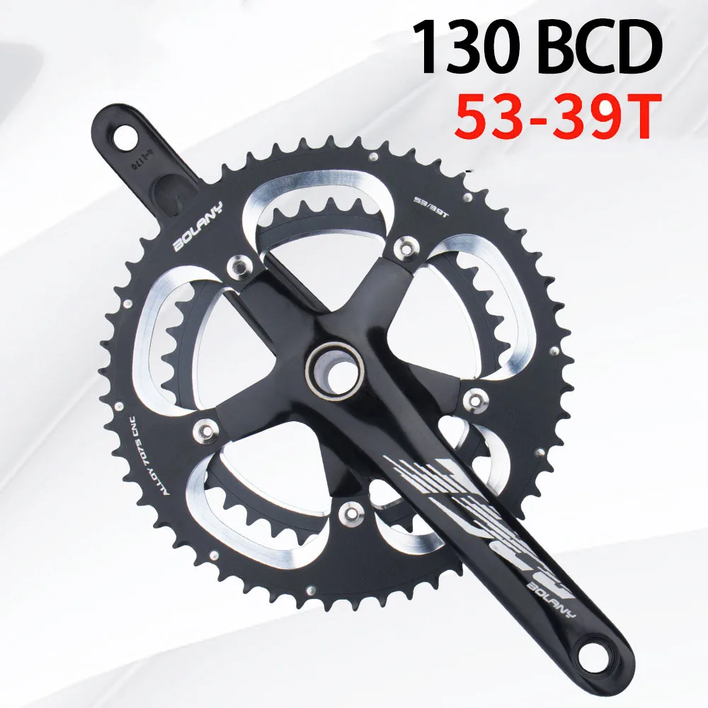 Шатуны BOLANY 130 bcd 170 мм, встроенная сверхлегкая алюминиевая передвижка Hollowtech, 24 мм, двойная звездочка для шоссейного велосипеда 53 39