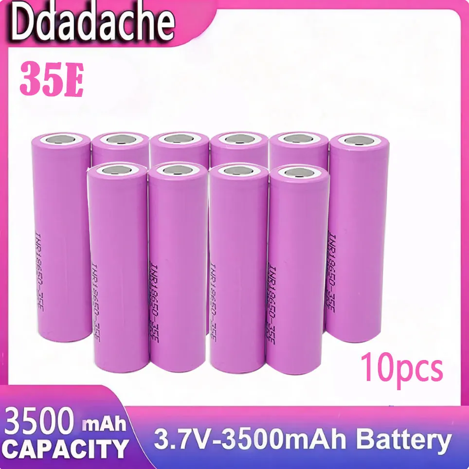 INR18650-35E Akku 3,7V 3500mAh wiederaufladbarer Lithium-Akku mit echter Kapazität 5C, geeignet für Spielzeug, Taschenlampen, Werkzeugbatterien.
