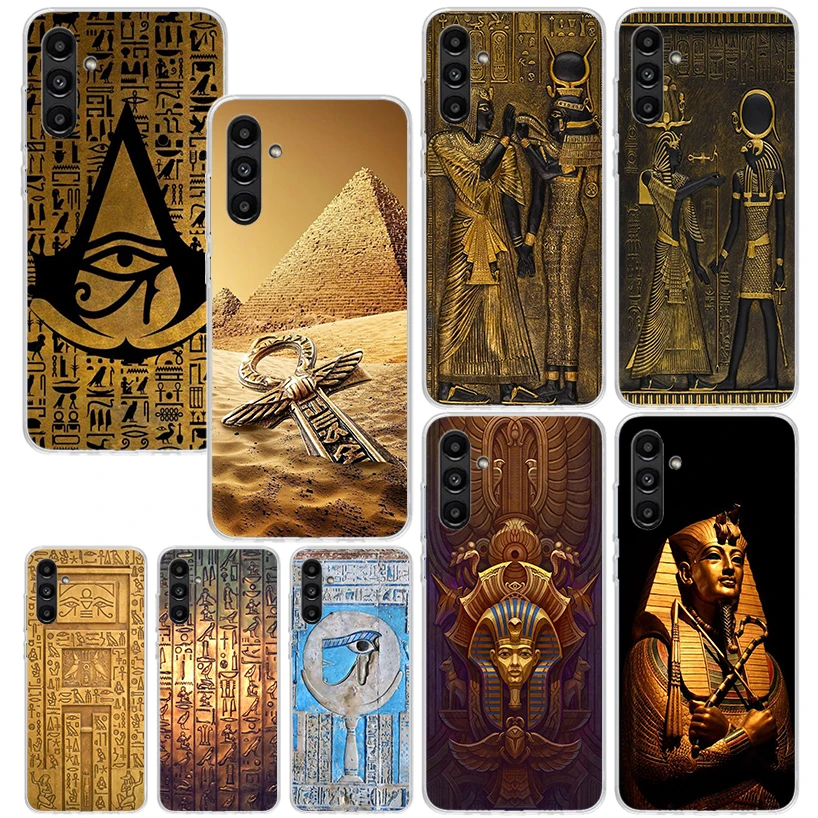 Egypt Nefertiti Anubis Ankh Pharaoh Phone Case For Samsung Galaxy A15 A25 A35 A55 A14 A24 A34 A54 A13 A23 A33 A53 A12 A22 A32 A5