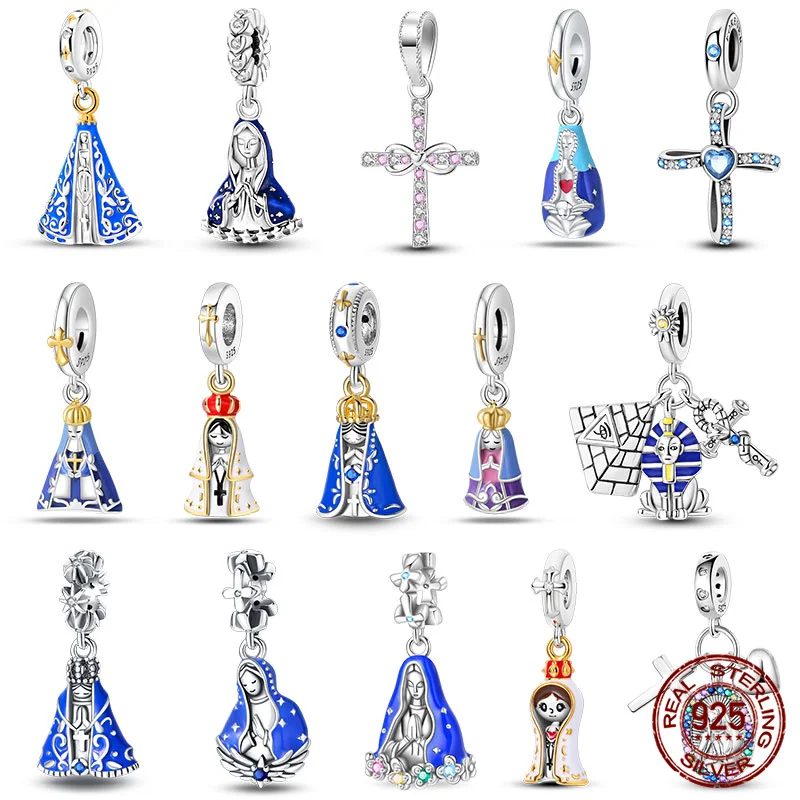 

Лидер продаж, 100% стерлинговое серебро 925 пробы, ангельский крест, библейские подвески, подходят для оригинального браслета 925, изготовление ювелирных изделий для женщин, подарок