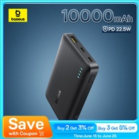 Baseus FP21 22.5W Power Bank 10000mAh Portable Charger PowerBank Fast Charging External Battery For iPhone Samsung Xiaomi Poco