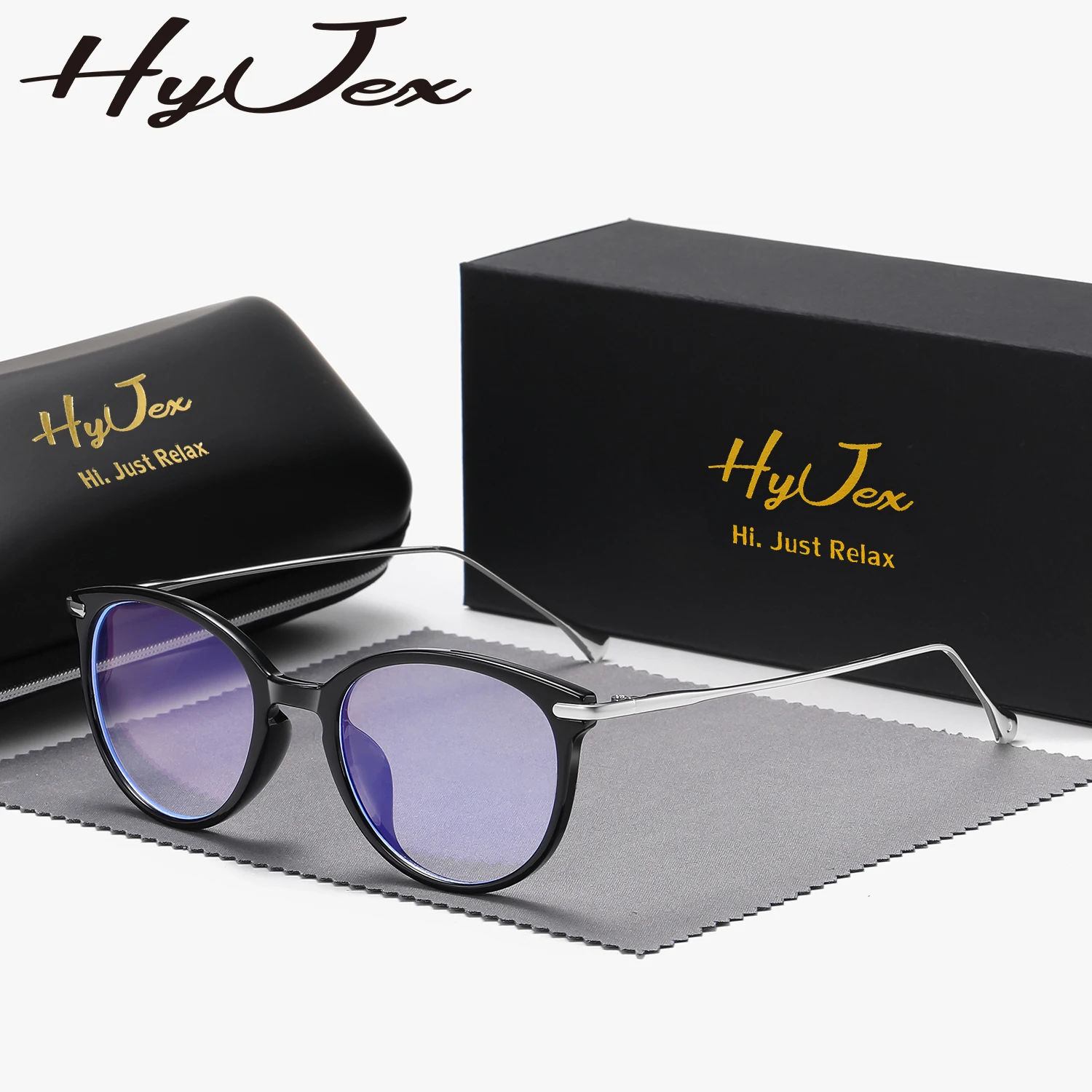 HyJex 1 Piece Unisex Simple Design Full Frame Plaon Glasses Student Like Temperament Travel Frame Plaon Glasses