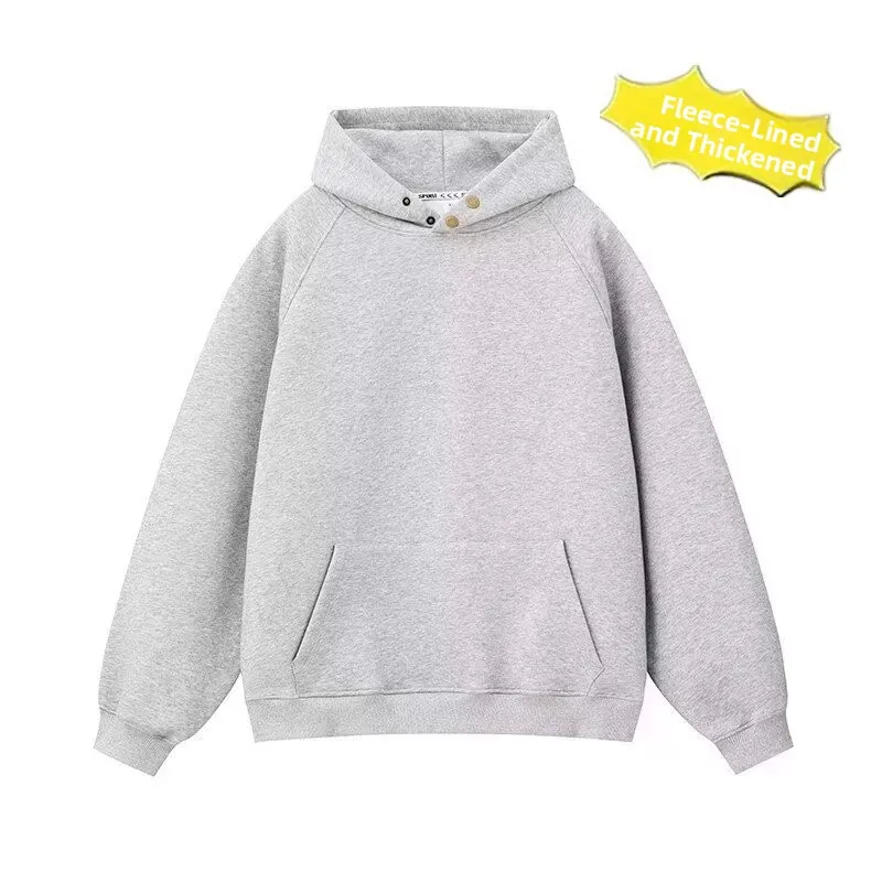 

Толстовка с капюшоном American Sle на пуговицах, тяжелая, длинная, мужская, свободная, цветная, осенне-зимняя, на подкладке Fce Jaet