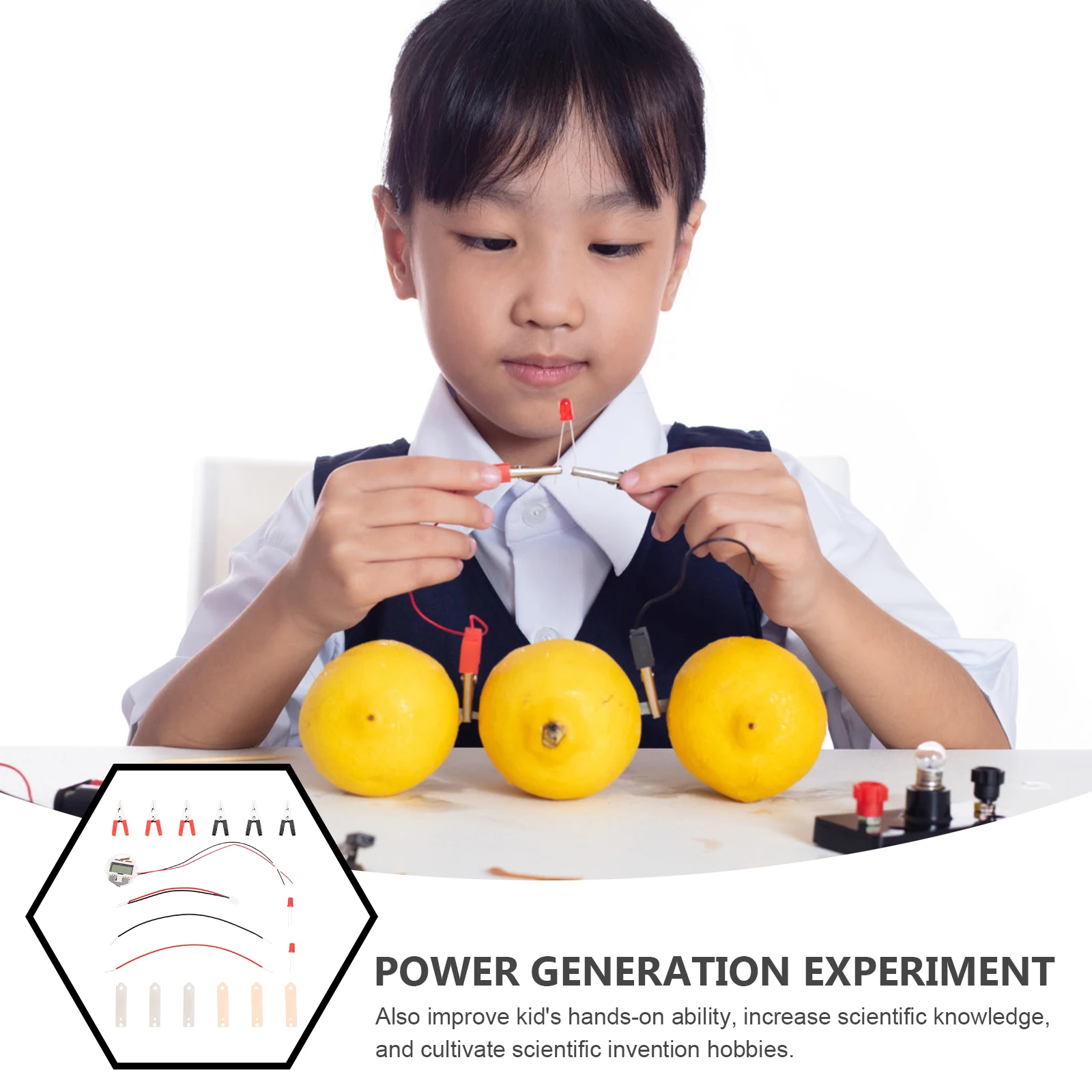 

2 Sets Fruit Kit Potato Science Experiment Device Electronic Clock Educational For Kids Diy Physics Learning Kits With