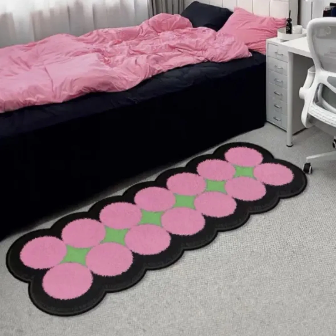 VIKAMA 1PC INS Style Cashmere Carpet Girls Bedroom Bed Blanket Plush Living Room Cloakroom Decorative Floor Mat Long Carpet