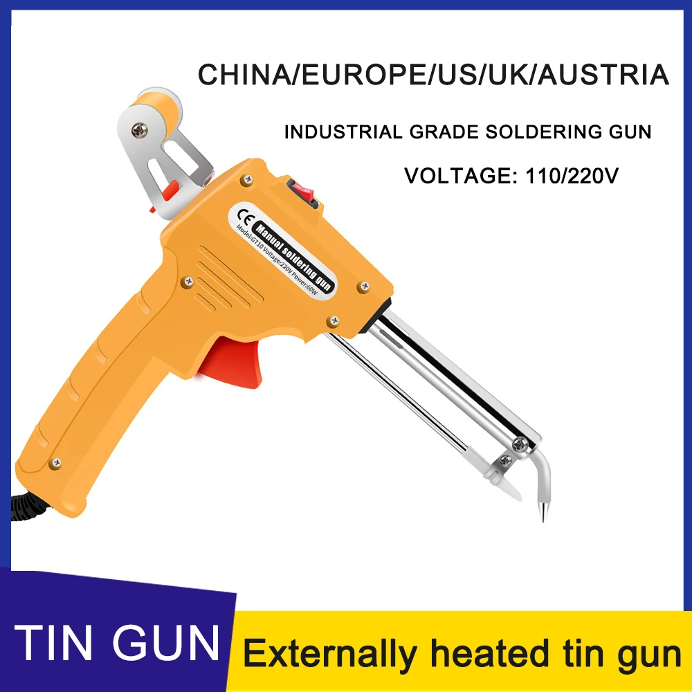 US/EU/CN 110V/220V 60W Electric Soldering Iron External Heating Manual Tin Soldering Gun Multifunctional Pointed Soldering Iron