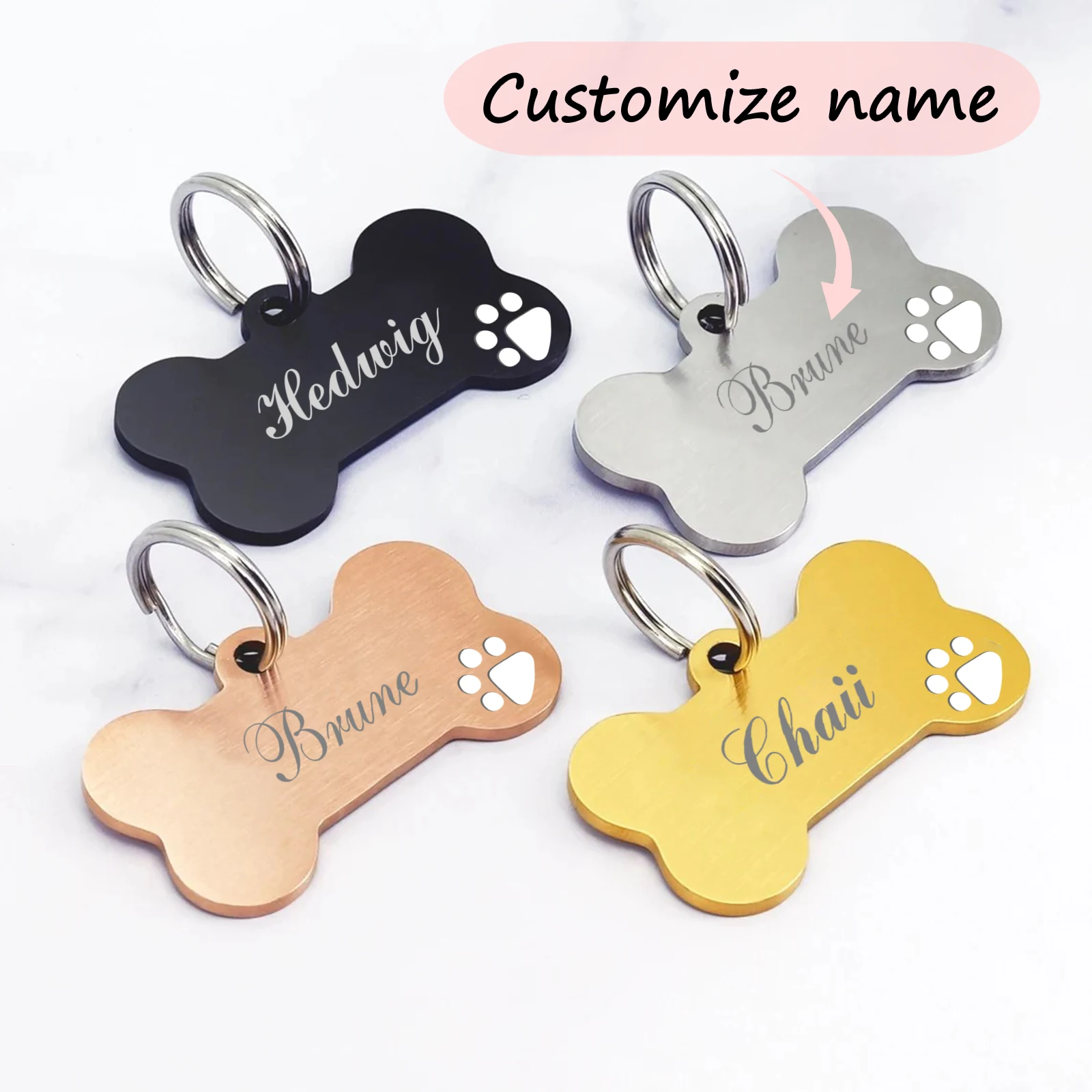 

1pcs Stainless Steel Dog Tag, Creative Nameplate Engraved With Pet Stainless Steel Pet Metal Custom Identity Dog Tag(L)