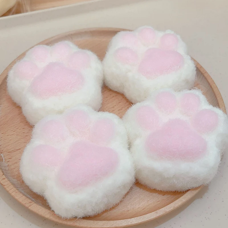 1Pcs Soft Plush Pink White Simulation Cat Paw Toys Slow Rebound Decompression Toy Reduce Stress Kids Toys Gifts