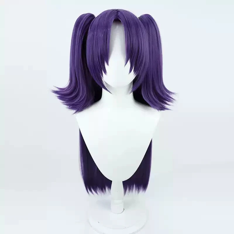 Blue Archive Hayase Yuuka Cosplay Wig 80cm Long Purple Straight Heat Resistant Synthetic Hair + Wig Cap