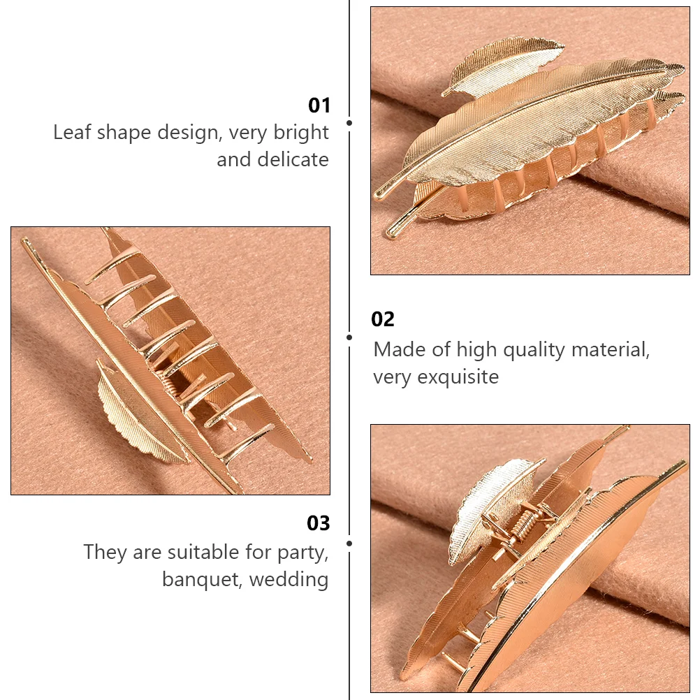 

2Pcs Metal Pins Leaf Shaped Hair Clips Women Bobby Clips Blue Accessories Accessories Party Wedding Gifts