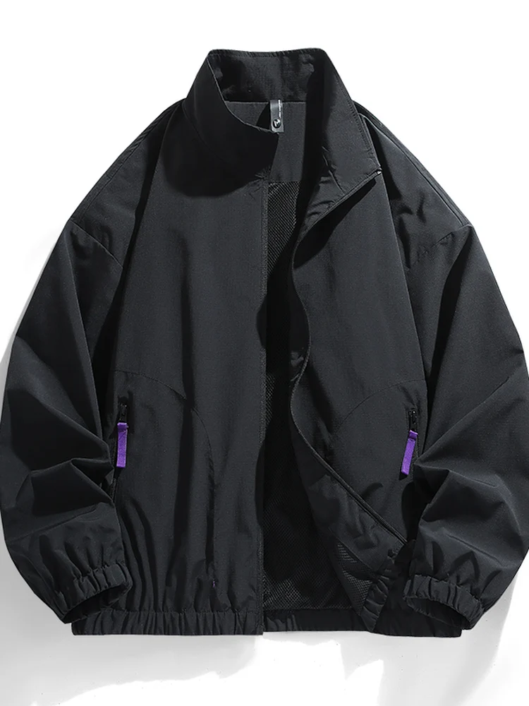 

Новая весенне-осенняя модная повседневная куртка-жакет в гонконгском стиле с воротником-стойкой для пар, из полиэфирного волокна, коллекция 2026 года
