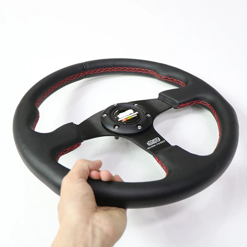 

Universal Sport Steering Wheel 14 Inch 340mm Black Leather Classic Drift Racing Steering Wheel Car Accessories