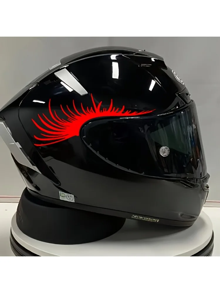 AliExpress NONE 1PC Motorcycle Helmet Stickers, Creative Red Eyebrow Design - Suitable for Motorcycle & Car Rearview Mirrors,Motorcycle, Bicycle