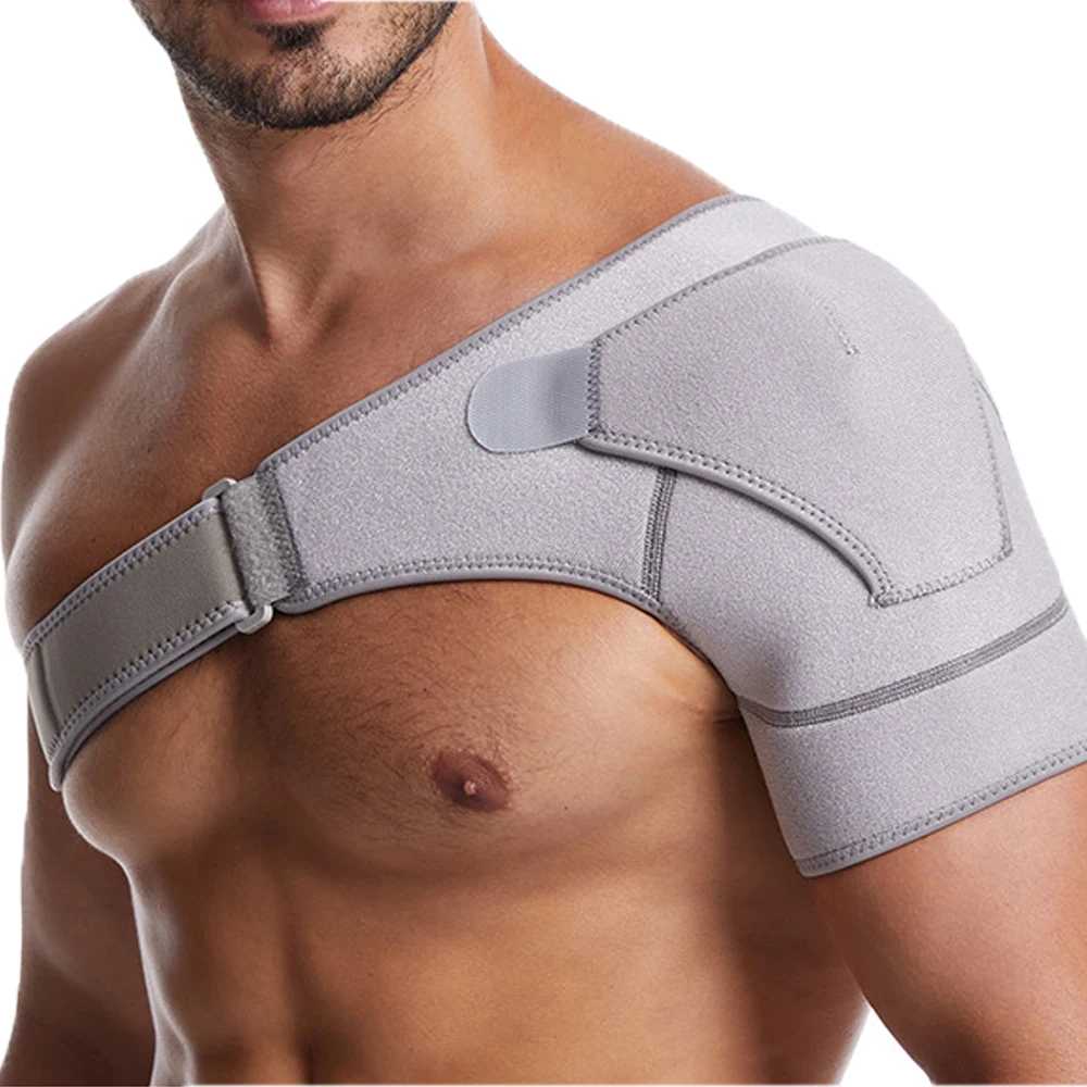 Adjustable Breathable Gym Sports Care Single Shoulder Support Back Brace Guard Strap Wrap Belt Band Pads Bandage for Men Women