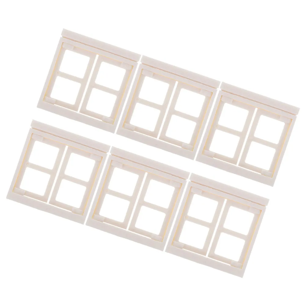 6Pcs Realistic Plastic Miniature Windows for Dollhouse Decor DIY Miniature House Furniture Set Fine Motor Skill Development