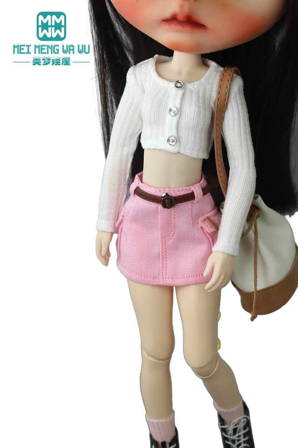 28 cm Blyth-Puppenkleidung, modische bonbonfarbene Blusen, Mini-Jeansröcke für OB23 OB24 Azone-Puppenzubehör – Detail 40