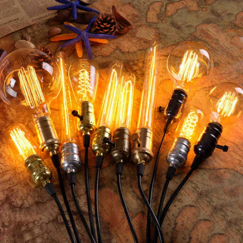 Edison Bulb E27 220V 40W ST64 G80 G95 T10 T45 A19 Retro Ampoule Vintage Incandescent Bulb edison Lamp Filament Light Bulb Decor