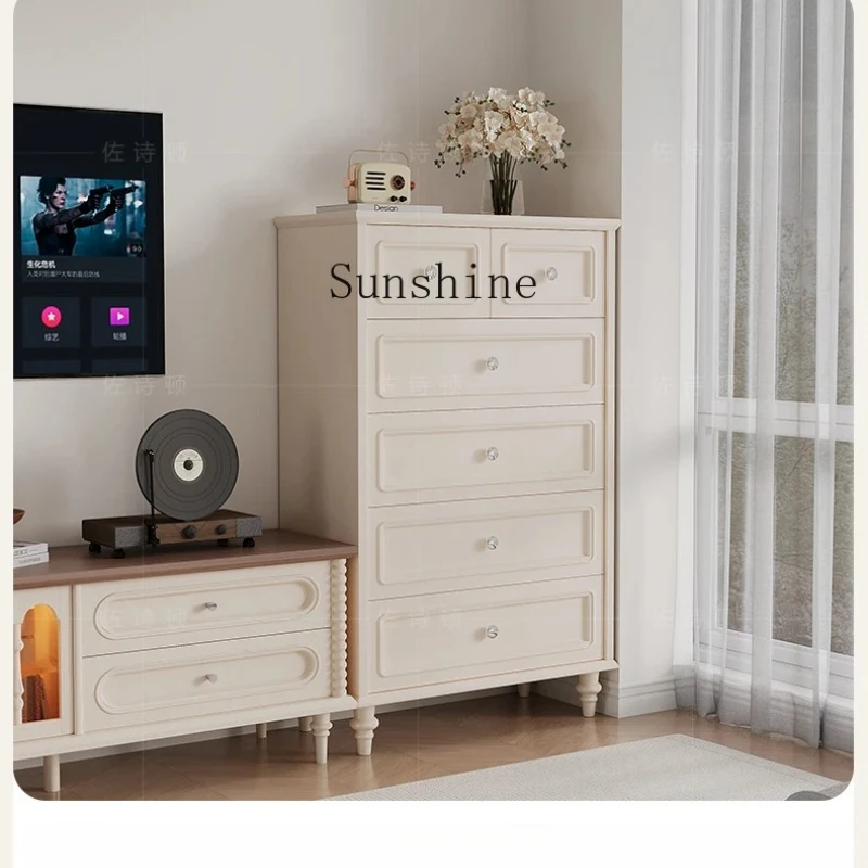 

European retro room nine drawers large drawers bedroom end of bed artistic sense all solid wood