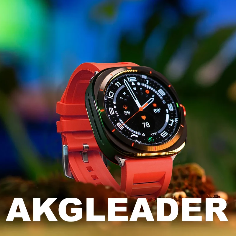 AKGLEADER fluororubber Strap for Samsung Galaxy Watch 7 Ultra 47mm Sports Breathable Watchband  Bracelet Smart watch correa