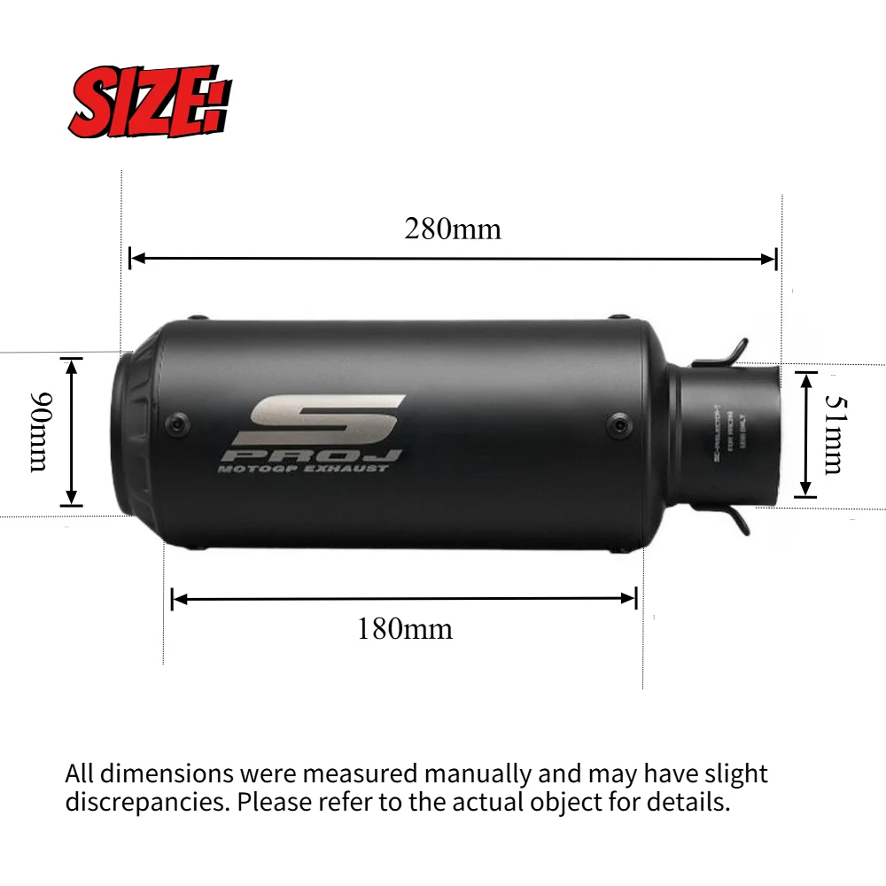 كاتم صوت عادم الدراجة النارية SC المعدل العالمي مقاس 51 مم مع شبكة لعادم Huanglong 600 ZX6R وZ800 من الفولاذ المقاوم للصدأ. #2