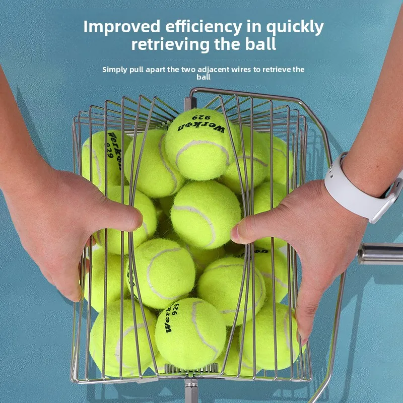 Stainless steel roller-type tennis ball retriever, lightweight table tennis ball picker, golf ball pickup roller