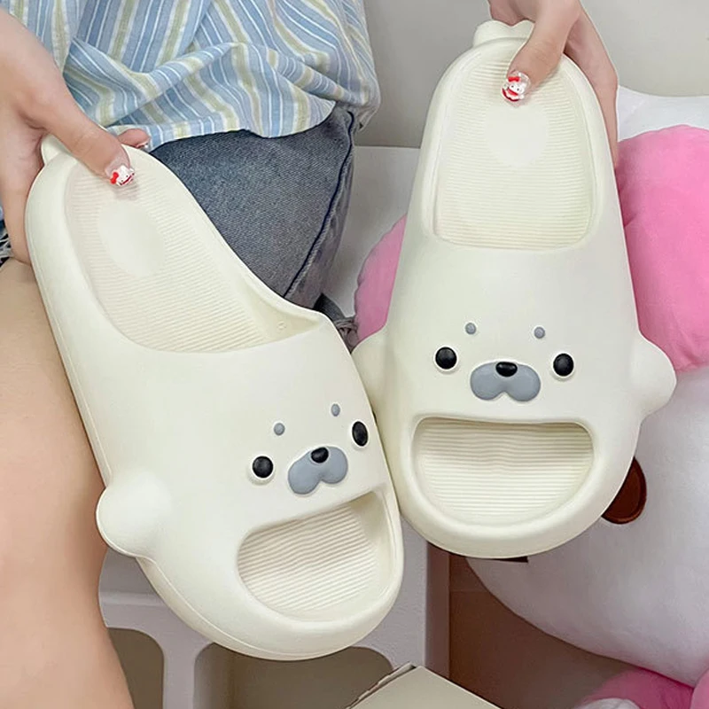 Cloud Seal Slipper Women Bear Cute Sandals Summer Flip Flops Beach Slides House Casual Room Home Shoes Kawai Flat Female Eva Men