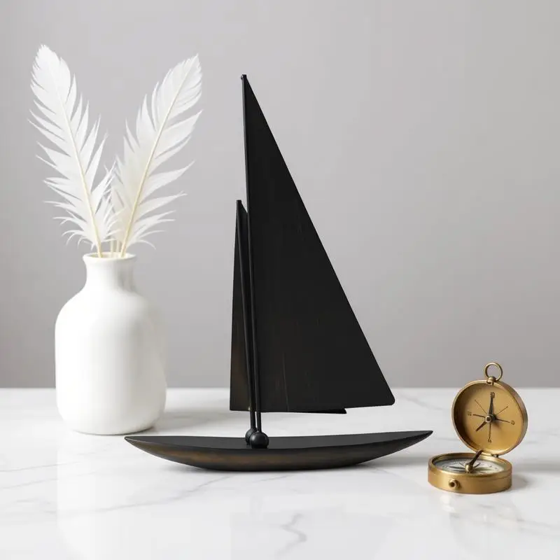 Creative Sailboat Sculpture Resin Handicraft Simulated Ship Figurine Sailboat Handicraft Decorative Figurines Home Decoration