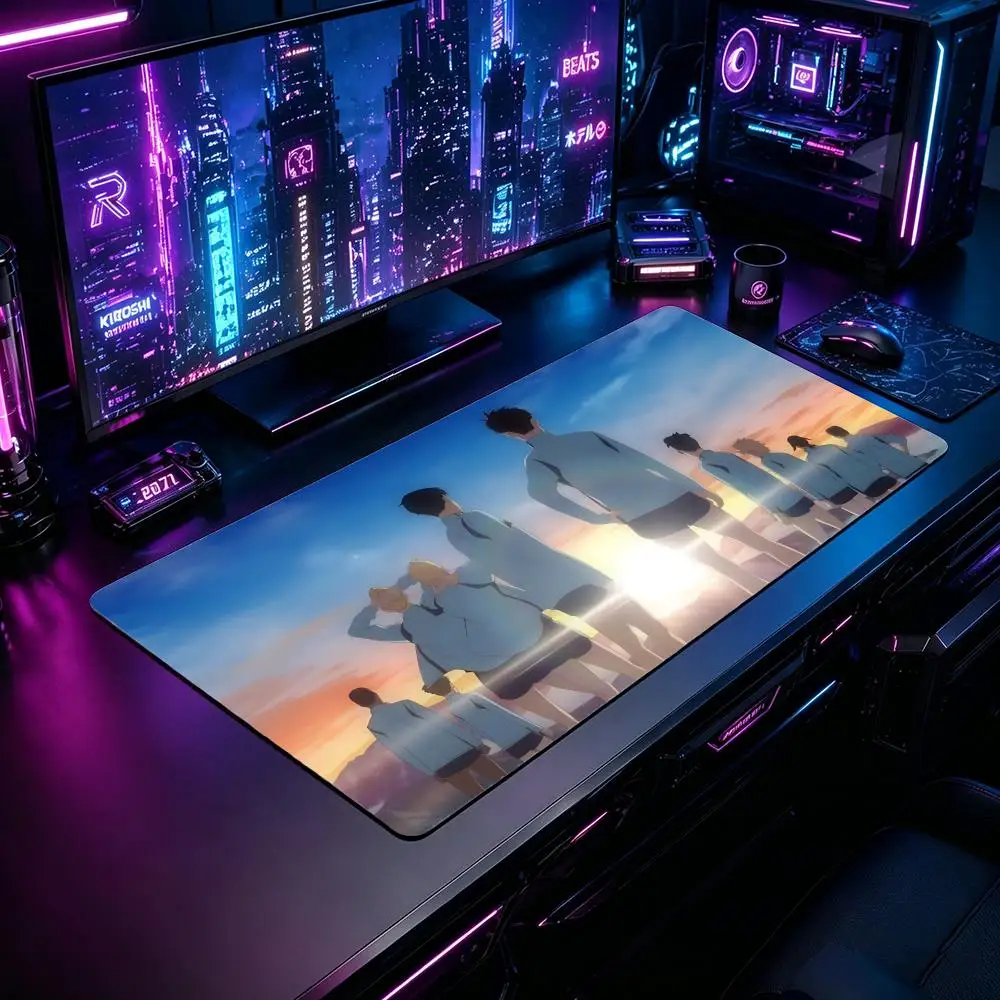 Gaming Mouse Pad RRun with the Wind Mouse Pad XXL Large Desk Mat Non-Slip Rubber Extended Mousepad for PC Laptop Setup