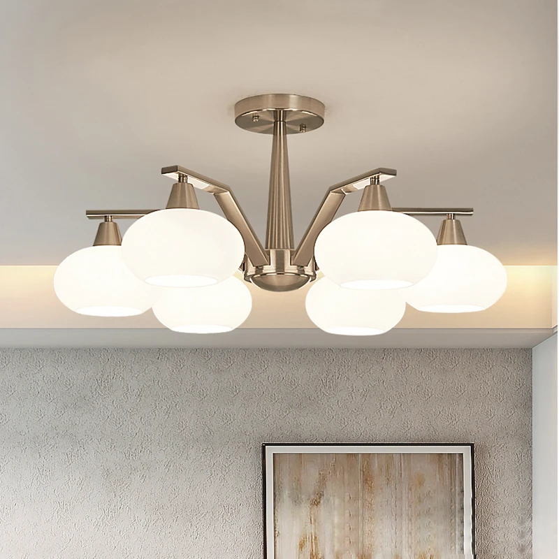 

Modern polished nickel chandelier mid century wrought iron chandeliers Dining Room Light Bedroom kitchen table light fixtures