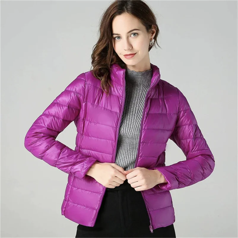 2024 New Fall Winter Women Down Coat Ultralight Stand Collar Duck Down Jacket Portable Female Basic Short Parkas Puffer Overcoat