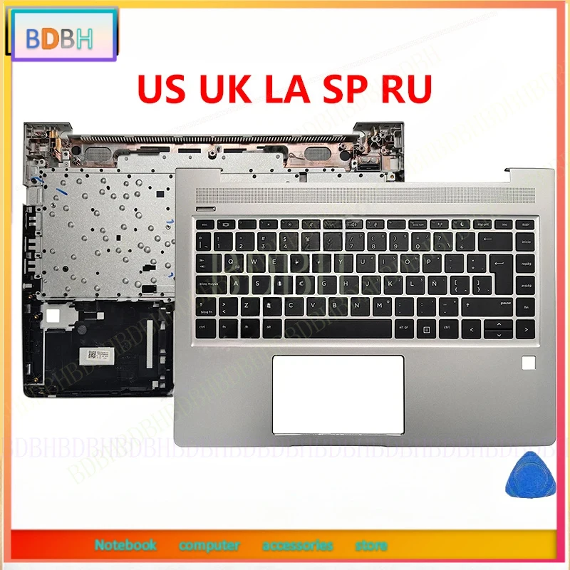 Teclado de portátil US UK LA SP RU NUEVO para HP Probook 440 G6 445 445R G6 G7, piezas de repuesto para reposamanos L65225-001 ZHAN66 PRO14 G2