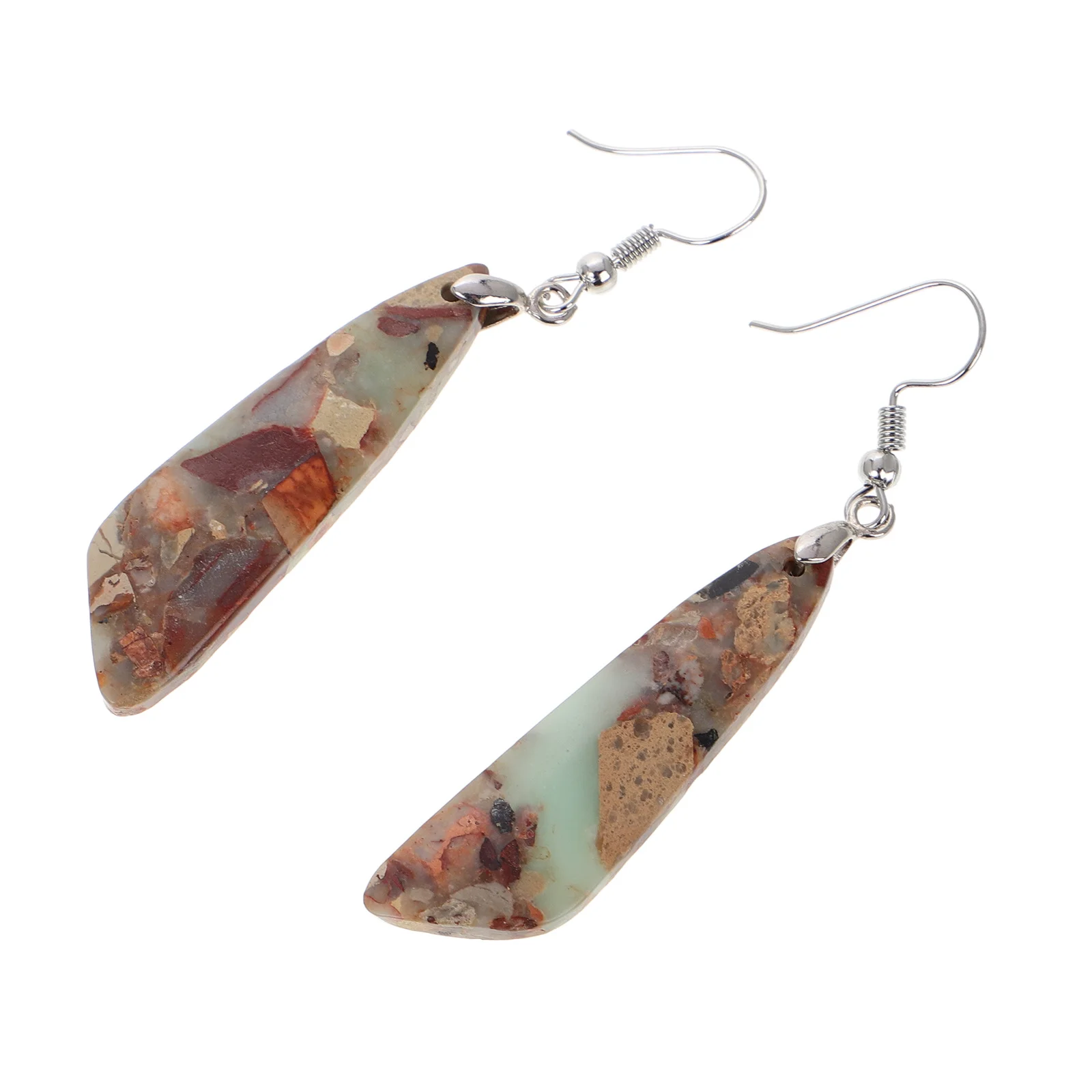 

1Pair Geometric Dangle Earrings Boho Lightweight Stone Drop Earrings Women Party Statement Retro Costume Jewelry