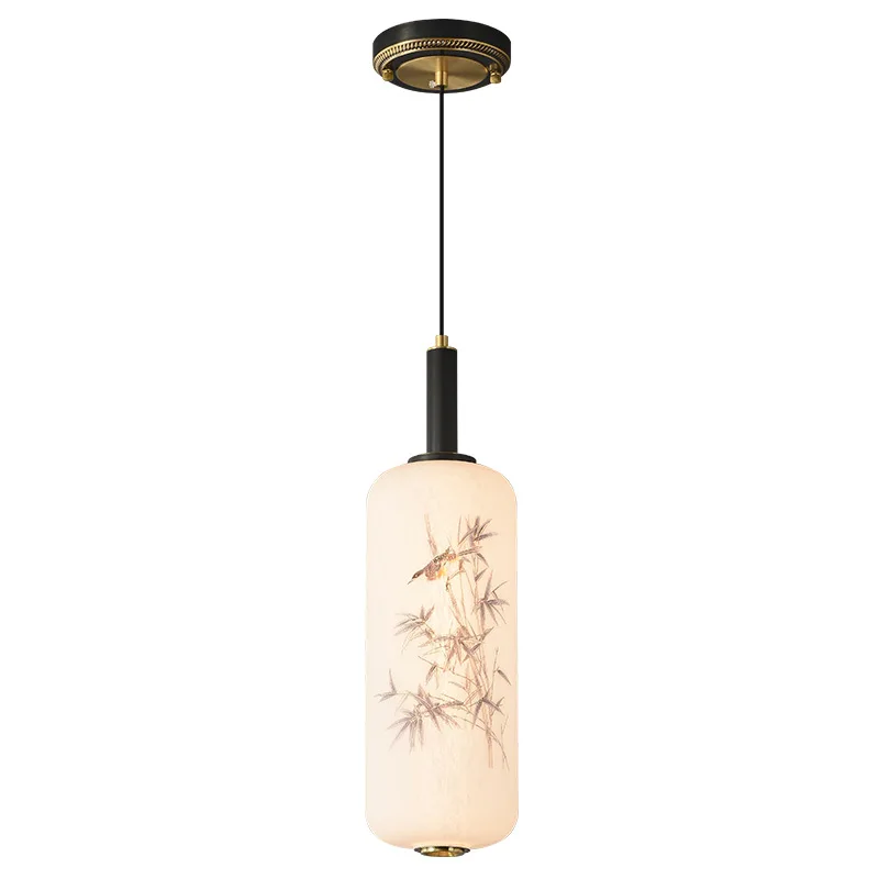 

New Song Dynasty aesthetic all-copper bedroom bedside small chandelier New Chinese style living room study entrance bar